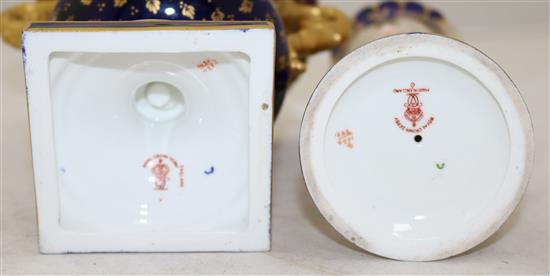 A Royal Crown Derby urn & cover & similar vase